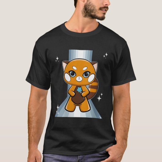 セプター付き赤パンダ Tシャツ (正面)
