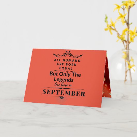 セプテンバー誕生日おもしろい引用文 カード (黄色い花)