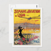 セマインデアビエーションデリヨンフランスヴィンテージポスター ポストカード (正面/裏面)