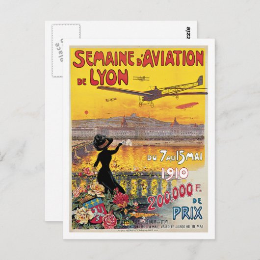 セマインデアビエーションデリヨンフランスヴィンテージポスター ポストカード (正面/裏面)