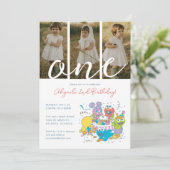 セマストリートパルズパステル |誕生日の最初の写真 招待状 (スタンド正面)