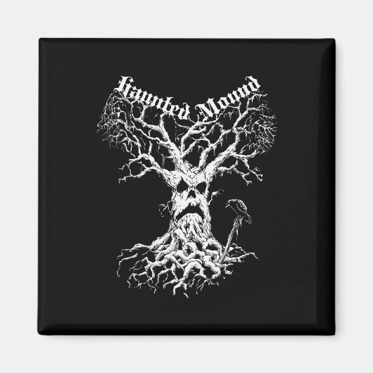 セマタリーマーチ。デザイン幽霊ツリー。マウン幽霊のよく出るト マグネット (正面)