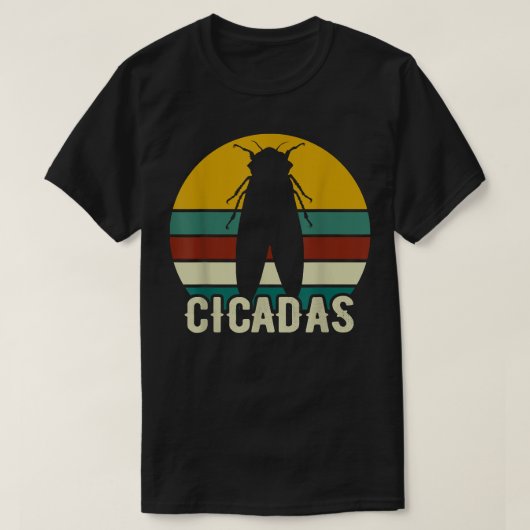 セミおもしろいダス昆虫恋人レトロヴィンテージセミ Tシャツ (デザイン正面)