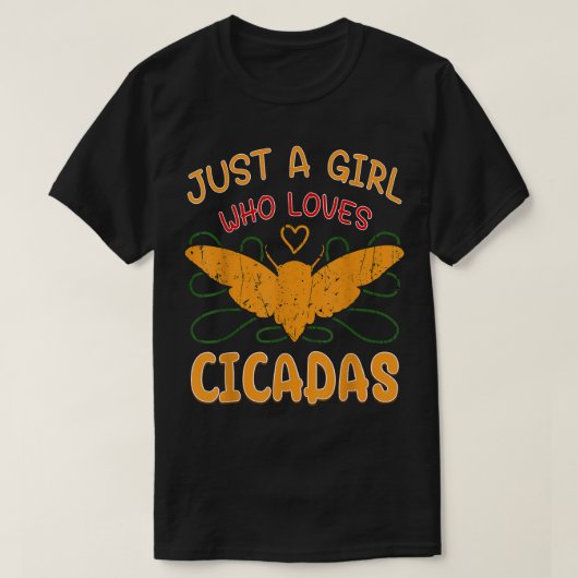 セミが大好きな女の子 Tシャツ (デザイン正面)