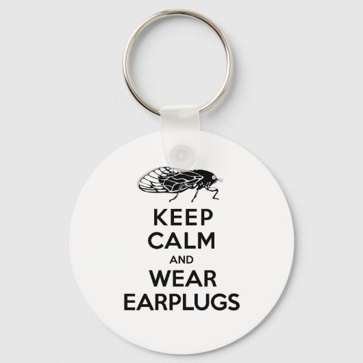 セミが来た!静保衣服耳栓 キーホルダー (正面)