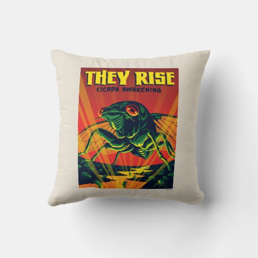 セミが目を覚ます クッション (裏面)