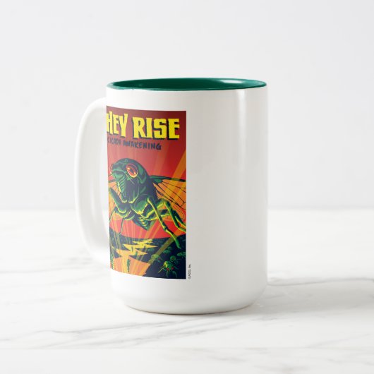 セミが目を覚ます ツートーンマグカップ (正面左)