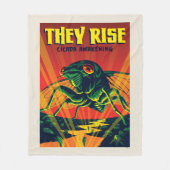 セミが目を覚ます フリースブランケット (正面)