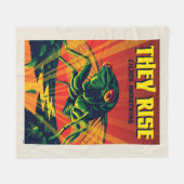 セミが目を覚ます フリースブランケット (正面(横))