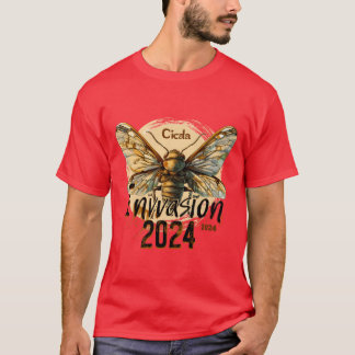 セミの侵略 2024年 夏の孵化家族 Tシャツ