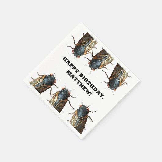 セミの写真，虫，虫パーソナライズされたの写真 スタンダードカクテルナプキン (角)