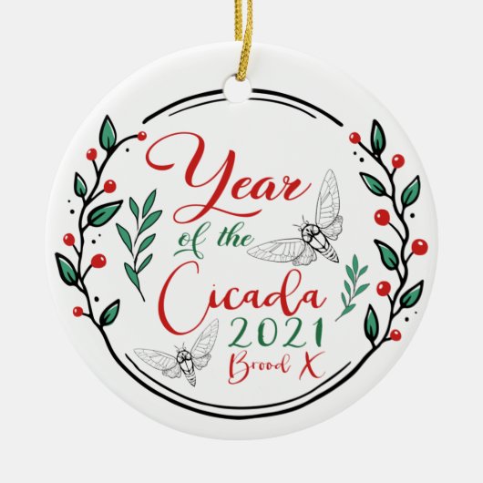 セミの年2021年X セラミックオーナメント (正面)