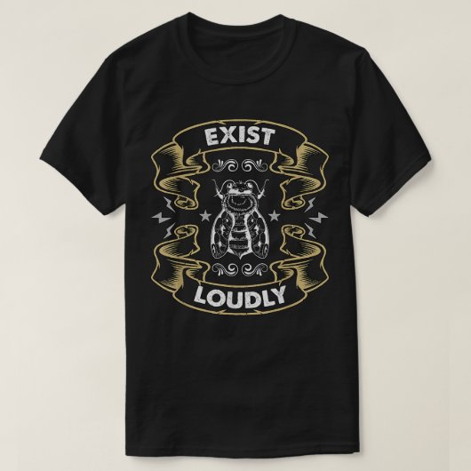 セミの愛を大声で存在する昆虫学者ホモプテラ Tシャツ (デザイン正面)
