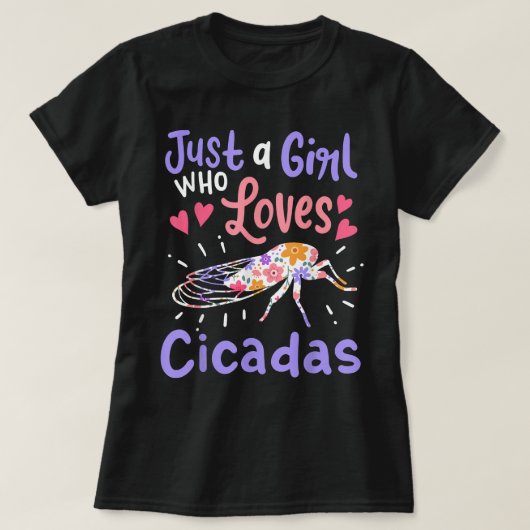 セミを愛する少女に過ぎないセミ虫 Tシャツ (デザイン正面)