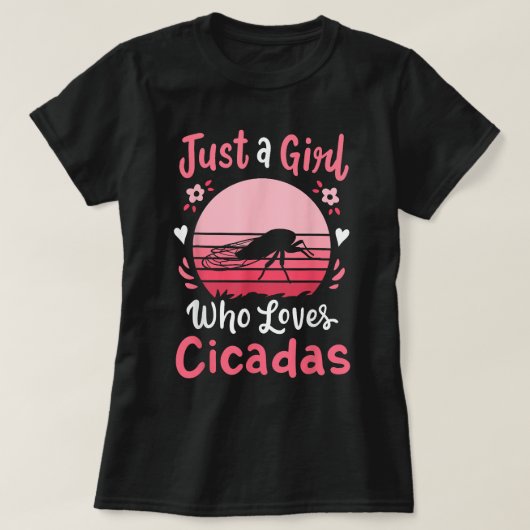 セミを愛する少女に過ぎないセミ虫 Tシャツ (デザイン正面)