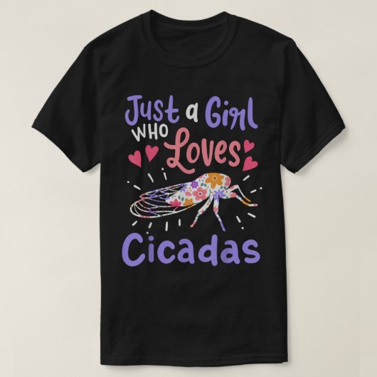 セミを愛する少女に過ぎないセミ虫 Tシャツ (デザイン正面)