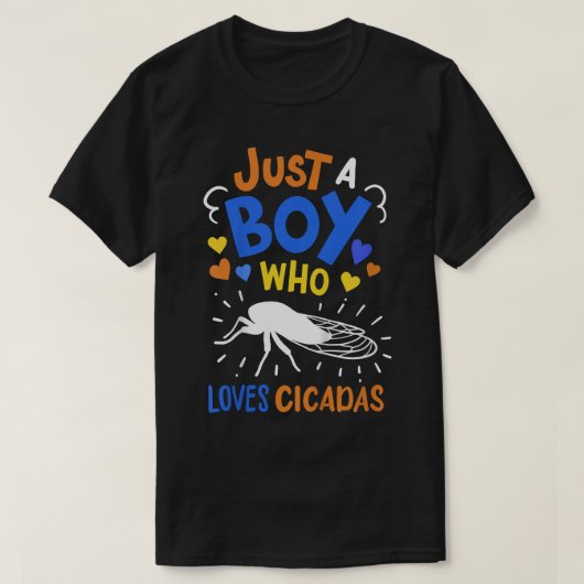 セミを愛する少年に過ぎないキッズセミ Tシャツ (デザイン正面)