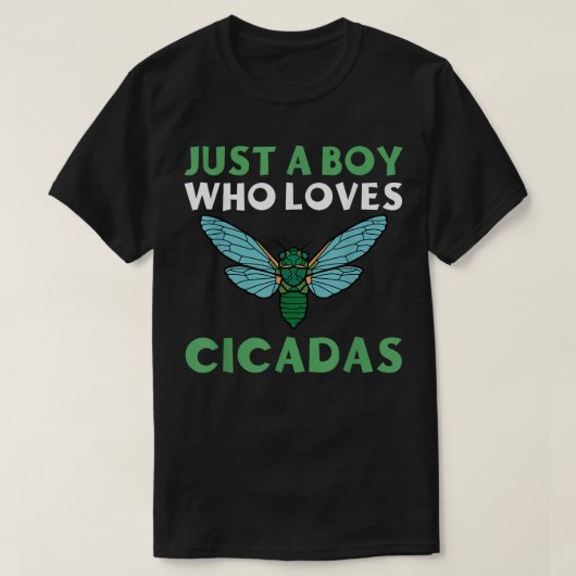 セミを愛する少年セミの登場 Tシャツ (デザイン正面)