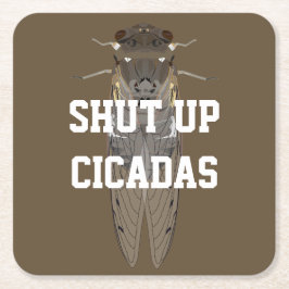 セミを閉じる スクエアペーパーコースター