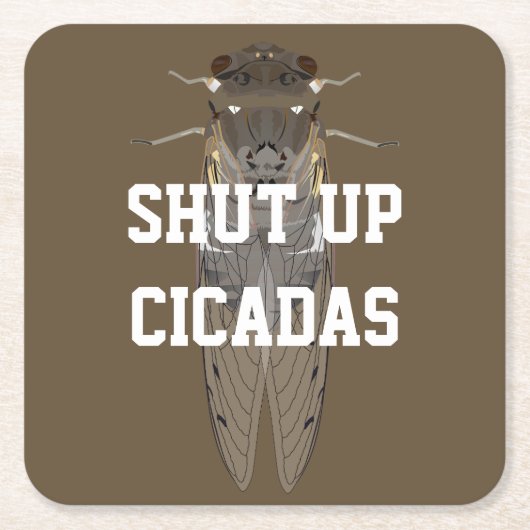 セミを閉じる スクエアペーパーコースター (正面)