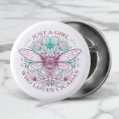 セミエレガントカダ昆虫植物線の美術引用 缶バッジ