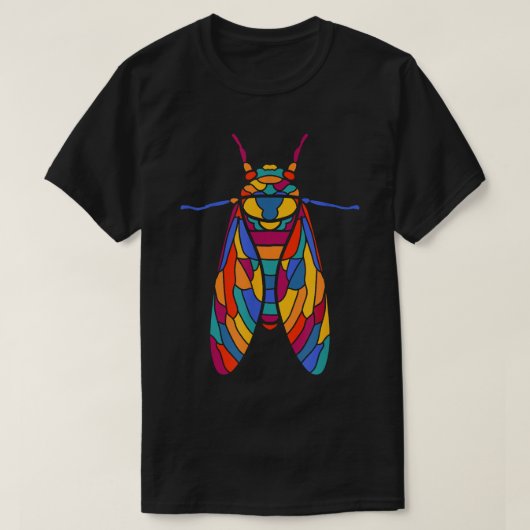 セミカラフルタ昆虫素晴らし東部の雛Xセミ Tシャツ (デザイン正面)