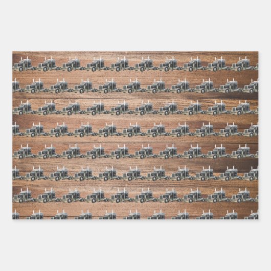 セミクールントランスポートトラック誕生日または休日 ラッピングペーパーシート (正面3)