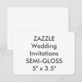 セミグロス仕上げ 110ポンド 5インチ×3.5インチ 結婚式招待状 招待状 (正面/裏面)