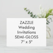 セミグロス仕上げ 110ポンド 7インチ×5インチ 結婚式招待状 招待状 (スタンド正面)