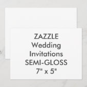 セミグロス仕上げ 110ポンド 7インチ×5インチ 結婚式招待状 招待状 (正面/裏面)