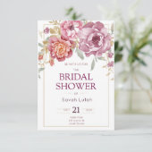 セミグロス紙フラワーブライダルシャワー 招待状 (スタンド正面)
