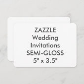 セミグロス110lb 5" x 3.5インチ結婚式招待状 招待状 (正面/裏面)