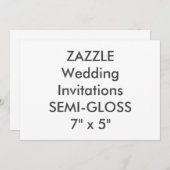 セミグロス110lb 7" x 5"結婚式招待状 招待状 (正面/裏面)