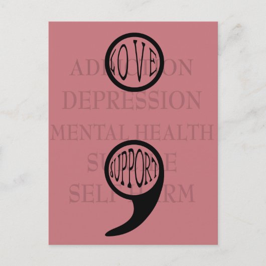 セミコロンの新しい意味Love & Support ポストカード (正面)