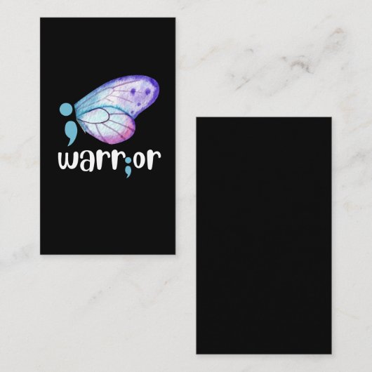 セミコロンバタフライ-自殺防止認識度 名刺 (正面/裏面)