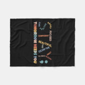 セミコロン明日はメンタルヘルスの意識が必要 フリースブランケット (正面(横))