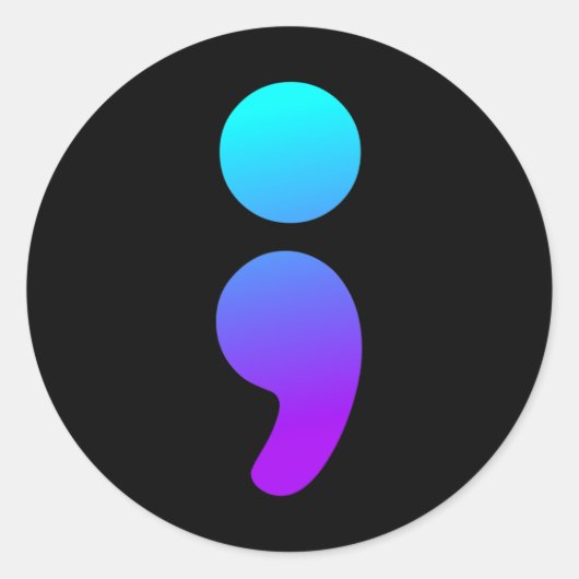 セミコロン自殺認識度セミコロン自殺の前 ラウンドシール (正面)