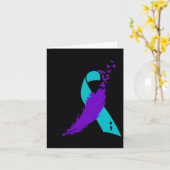 セミコロン自殺認識度リボン カード (黄色い花)