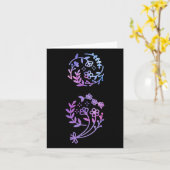 セミコロン自殺防止認識度花ティール（緑がかった色） カード (黄色い花)