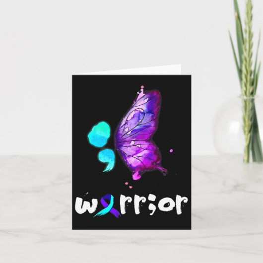 セミコロン蝶の水色の自殺防止 カード (正面)