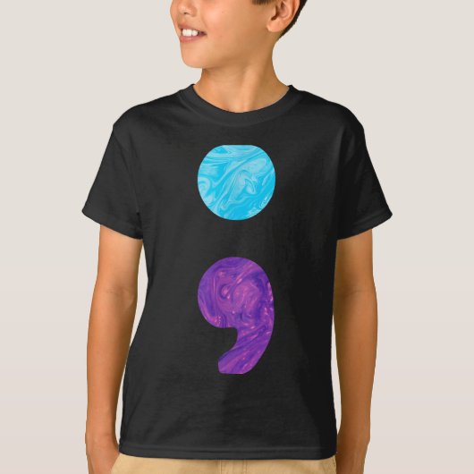 セミコロン うつ病予防啓発週間 Tシャツ (正面)