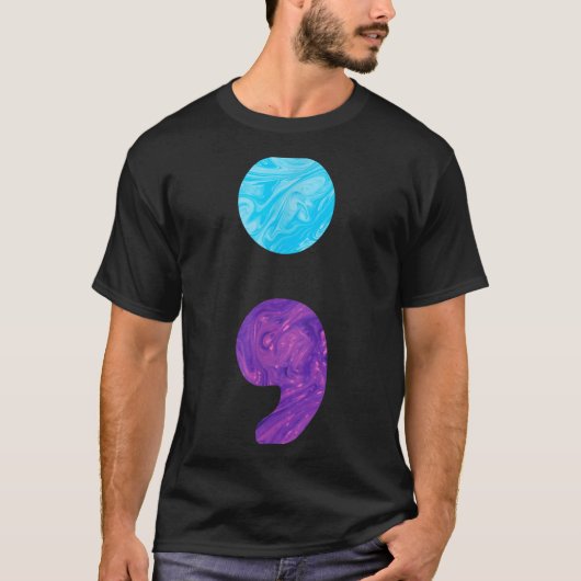 セミコロン うつ病予防啓発週間 Tシャツ (正面)