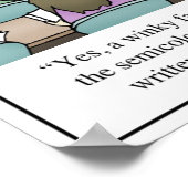 セミコロン「ウインキー顔」先生漫画 ポスター (角)