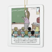 セミコロン"Winky"は先生の漫画に直面します セラミックオーナメント (左)