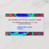 セミソニック3Dダイクロイックガラス技術ギークコンピュータ 名刺 (裏面)