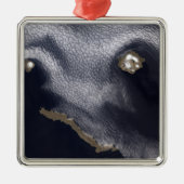 セミソポチノイ島の衛星画像 メタルオーナメント (正面)