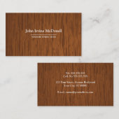 セミダーク木材テクスチャビジネスカード 名刺 (正面/裏面)