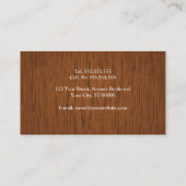 セミダーク木材テクスチャビジネスカード 名刺 (裏面)