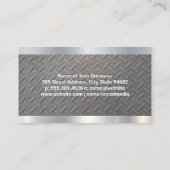 セミトラックのロゴとピストン |金属鋼 名刺 (裏面)