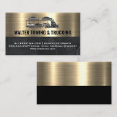 セミトラックの運搬カー |金属製の金ゴールド大理石 名刺 (正面/裏面)